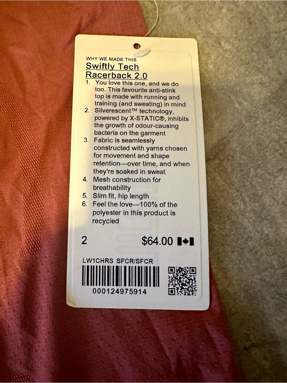 lululemon athletica Rust-Colored Racerback Tank - Picture 2 of 3